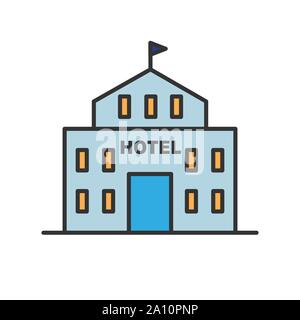 Hôtel icône glyphe isolé sur blanc. EPS 10 Illustration de Vecteur