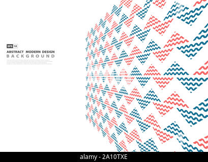 Triangle rouge et bleu abstrait design moderne de l'art minimal. Pour l'utilisation de l'oeuvre, de l'affiche, impression, conception de la couverture. vector illustration Banque D'Images