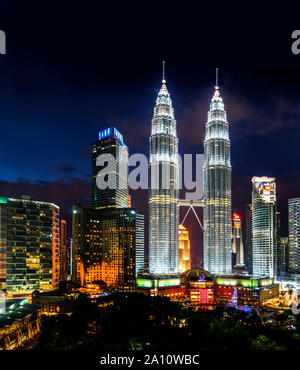 Le centre de Kuala Lumpur et Tours Petronas, en Malaisie Banque D'Images