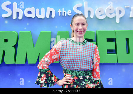 Samantha Murray assister au film Shaun le mouton : Livre Farmageddon, à Odéon LUXE le 22 septembre 2019, Londres, Royaume-Uni. Credit Photo : Alamy/Capital Live News Banque D'Images