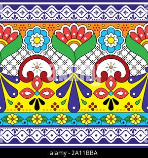 Poteries Talavera mexicain motif transparent vecteur fond répétitif, inspirée par la conception traditionnelle de la céramique du Mexique Illustration de Vecteur