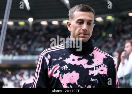 Torino, Italie. 21 septembre 2019. Italien de série A. la Juventus FC contre l'Hellas Vérone. Federico Bernardeschi de la Juventus FC. Banque D'Images