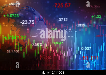 Graphique du marché boursier. Arrière-plan graphique d'affaires, Situation Financière, Candle Stick fond graphique du marché boursier Banque D'Images
