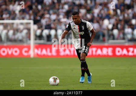 Torino, Italie. 21 septembre 2019. Italien de série A. la Juventus FC contre l'Hellas Vérone. Alex Sandro de la Juventus FC. Banque D'Images