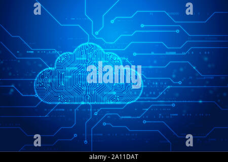 Illustration 2d de cloud computing, cloud computing Concept, la technologie cloud computing concept internet background Banque D'Images