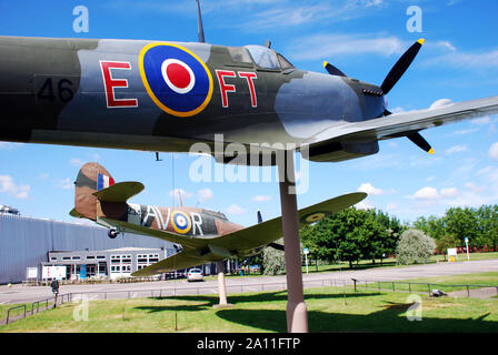 Royal Air Force (RAF) Musée / Hendon, Londres, ROYAUME UNI - 29 juin 2014 : du vrai avion historique du monde entier sur l'écran. Banque D'Images