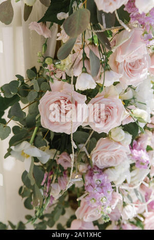 La floristique de mariage. Tons pastel de couleurs fraîches dans la conception de mariage Banque D'Images