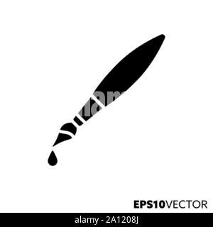 Pinceau Art icône glyphe. Symbole de la créativité et de la peinture. Outil de l'artiste télévision vector illustration. Illustration de Vecteur