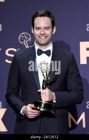 Los Angeles, CA. 22 Sep, 2019. Bill Hader dans la salle de presse pour 71e Primetime Emmy Awards - Salle de presse, Microsoft Theatre, Los Angeles, CA Septembre 22, 2019. Credit : Priscilla Grant/Everett Collection/Alamy Live News Banque D'Images