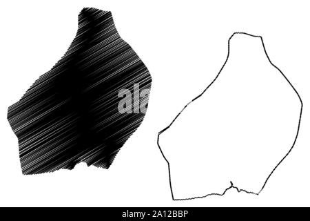 La province de La Romana (République dominicaine, Haïti, les provinces de la République dominicaine) map vector illustration, scribble sketch carte de La Romana Illustration de Vecteur