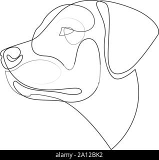 Ligne continue Labrador Retriever. Ligne unique style minimal Labrador chien vector illustration Illustration de Vecteur