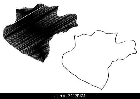La province de Santiago Rodriguez (République dominicaine, Haïti, les provinces de la République dominicaine) map vector illustration gribouillage, croquis Santiago Ro Illustration de Vecteur