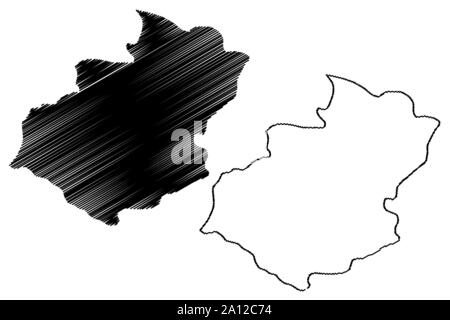 La province de Santiago (République dominicaine, Haïti, les provinces de la République dominicaine) map vector illustration, scribble sketch carte Santiago Illustration de Vecteur