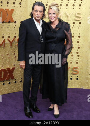 LOS ANGELES, CALIFORNIE, USA - 22 SEPTEMBRE : Ian McShane et Gwen Humble arrivent à la 71e Primetime Emmy Awards annuel tenu au Théâtre Microsoft L.A. Vivre le 22 septembre 2019 à Los Angeles, Californie, États-Unis. (Photo par Xavier Collin/Image Press Office) Banque D'Images