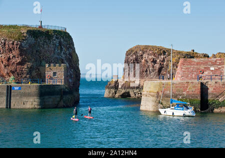 Entrée au port de Victoria, Dunbar, Ecosse Banque D'Images