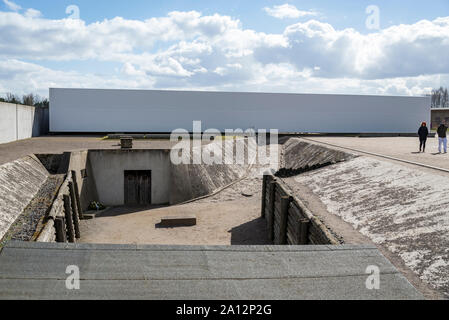 Camp de concentration nazi en Allemagne. Camp de Sachsenhausen, entouré de mur Banque D'Images