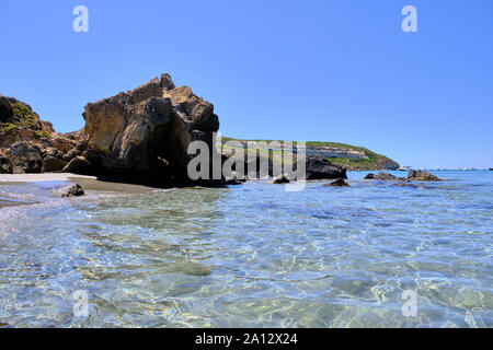 Capo San Marco Beach, plage sarde en Isthme de San Giovanni, Sinis Cabras, Oristano, Sardaigne, Italie Banque D'Images