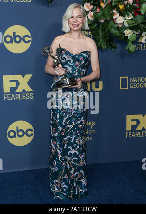 LOS ANGELES, CALIFORNIE, USA - 22 SEPTEMBRE : Michelle Williams arrive à la Walt Disney Television 2019 Emmy Award Poster a tenu à l'Otium, le 22 septembre 2019 à Los Angeles, Californie, États-Unis. (Photo de David Acosta/Image Press Office) Banque D'Images