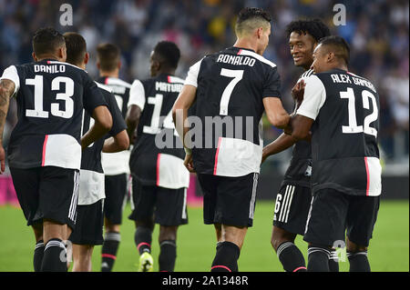 Aaron Ramsey (Juventus) réagit au cours de la série d'un match de football entre la Juventus FC vs FC Hellas Vérone de Allianz Stadium à Turin.(score final ; 2:1 de la Juventus FC Hellas Verona FC) Banque D'Images