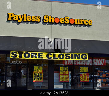 Fermeture de magasin Payless ShoeSource en Californie Banque D'Images