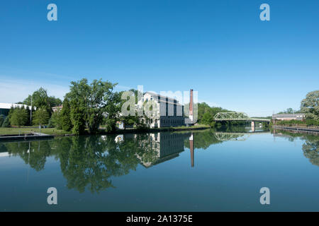 Seneca Falls, Erie Canal, l'État de New York Banque D'Images