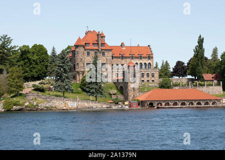 Château Singer, Dark Island, fleuve Saint-Laurent, Mille-Îles, New York Banque D'Images