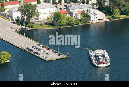Vue aérienne de Wolfe Island Ferry, Kingston, Ontario Banque D'Images