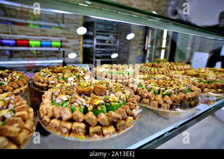 Baklava turc ou arabe, également bien connu au Moyen-Orient, Close up Banque D'Images