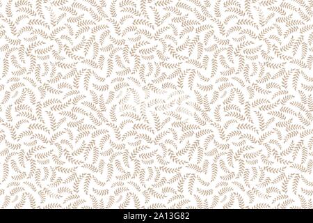 Modèle élégant sans feuilles. Couronne de feuilles d'impression textile beige. Vector illustration Illustration de Vecteur
