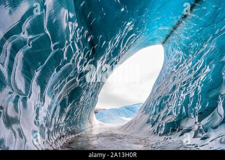 La caverne de glace dans Svinafellsvatn, Austurland, Sud de l'Islande, Islande Banque D'Images