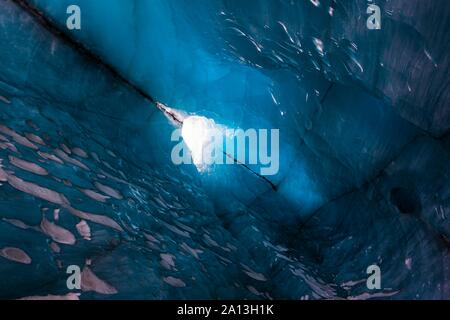 La caverne de glace dans Svinafellsvatn, Austurland, Sud de l'Islande, Islande Banque D'Images