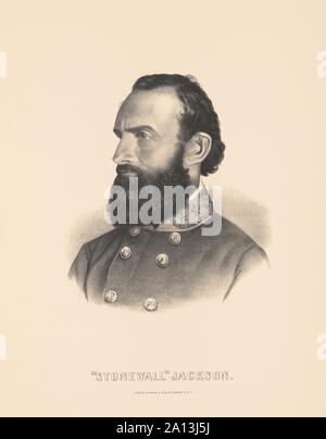 Buste de guerre civile, le Lieutenant-général Thomas Jonathan Stonewall Jackson. Banque D'Images