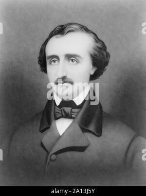 Histoire de l'Amérique du portrait d'auteur et poète Edgar Allan Poe. Banque D'Images