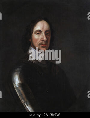 Portrait peint de l'anglais leader militaire et politique d'Oliver Cromwell. Banque D'Images