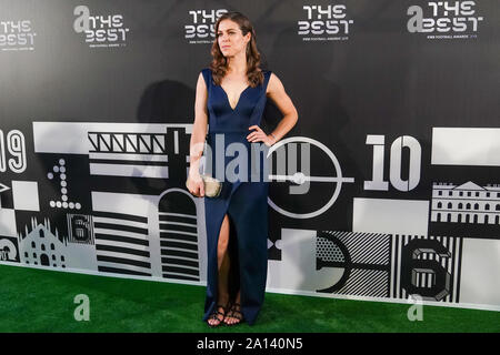 Milan, Italie. 29Th Sep 2019. Kelley O'Hara un joueur de football et championne de la coupe des États-Unis sur le tapis vert au cours de la meilleure FIFA Football Awards 2019 au Teatro alla Scala, le 23 septembre 2019 à Milan, Italie, (Photo : Daniela Porcelli) : Crédit Photo de presse Sport/Alamy Live News Banque D'Images