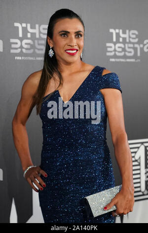 Milan, Italie. 29Th Sep 2019. Marta Vieira da Silva - footballeur de l'équipe nationale du Brésil - sur le tapis vert au cours de la meilleure FIFA Football Awards 2019 au Teatro alla Scala, le 23 septembre 2019 à Milan, Italie, (Photo : Daniela Porcelli) : Crédit Photo de presse Sport/Alamy Live News Banque D'Images