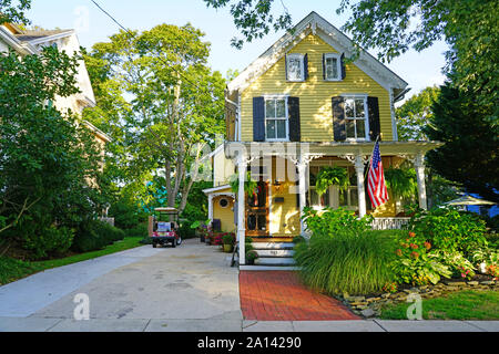 CAPE MAY, NJ - 8 SEP 2019- Vue de maisons victoriennes historiques colorés à Cape May, à la pointe sud de la péninsule de Cape May au New Jersey, où la de Banque D'Images