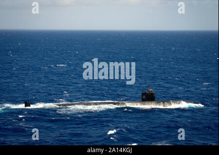 Los Angeles-classe sous-marin d'attaque USS Santa Fe. Banque D'Images