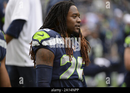 Seattle, WA, USA. 22 Sep, 2019. SEATTLE, WA - 22 SEPTEMBRE : Seattle Seahawks Shaquill évoluait Griffin (26) avant un match de football entre les NFL New Orleans Saints et les Seahawks de Seattle le 22 septembre 2019 à Century Link Stadium à Seattle, WA Crédit : Jeff Halstead/ZUMA/Alamy Fil Live News Banque D'Images