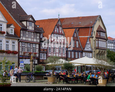 Maisons à colombages sur la place du marché, Plan Großer Celle, Basse-Saxe, Allemagne, Europe Banque D'Images