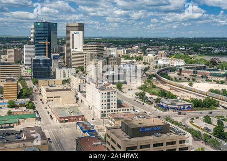 Le centre-ville de ville de La Prairie restaurant 360 à Winnipeg, Manitoba, Canada. Banque D'Images