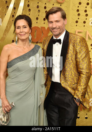 LOS ANGELES, CA - le 22 septembre : Nukaaka Nikolaj Coster-Waldau Coster-Waldau et assister à la 71e Emmy Awards au Théâtre de Microsoft le 22 septembre 2019 à Los Angeles, Californie. Banque D'Images