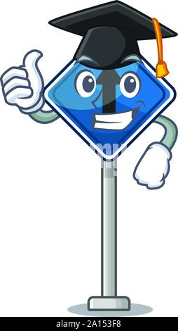 L'obtention du diplôme tout droit avec des caractères Illustration de Vecteur