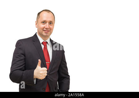 Portrait of a handsome smiling business man, isolé sur fond blanc. Banque D'Images
