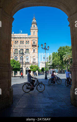 Plaza Nueva nouvelle place dans la vieille ville de Séville Sevilla Andalousie, Espagne Banque D'Images