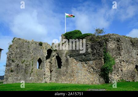 Ruines du château de Haverfordwest Pembrokeshire Wales Cymru UK Banque D'Images