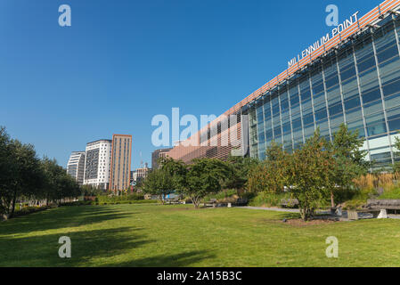Vancouver City Park et Millennium Point dans le centre-ville de Birmingham Banque D'Images