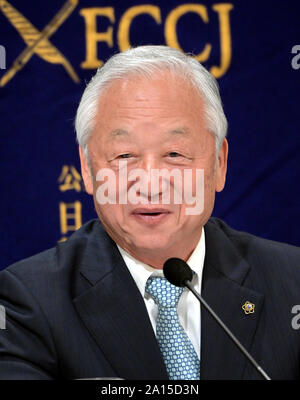 Le mardi. Sep 24, 2019. Le 24 septembre, Tokyo, Japon - Keun If Yuh, président de la direction centrale, l'Union européenne résidents coréens au Japon, prend la parole à l'Club des correspondants étrangers du Japon à Tokyo, le Japon actuel- les relations de la Corée du Sud mardi, 24 Septembre, 2019. Credit : Natsuki Sakai/AFLO/Alamy Live News Banque D'Images