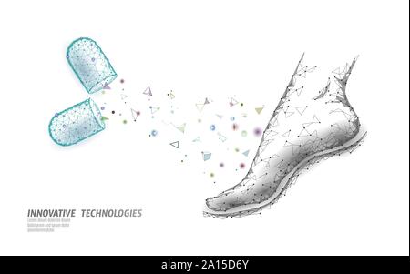 Traitement médicamenteux de la maladie de la peau des pieds chez les femmes. Douleur cheville joint soulagement pilule capsule pharmacie médecine aide. Illustration vectorielle du modèle de bannière de pharmacie Illustration de Vecteur