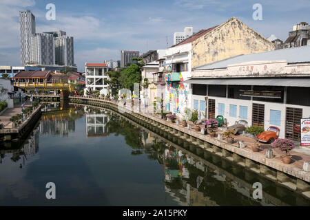 La Malaisie, Malacca Ville : la rivière Malacca. La ville est inscrite au Patrimoine Mondial de l'UNESCO Banque D'Images